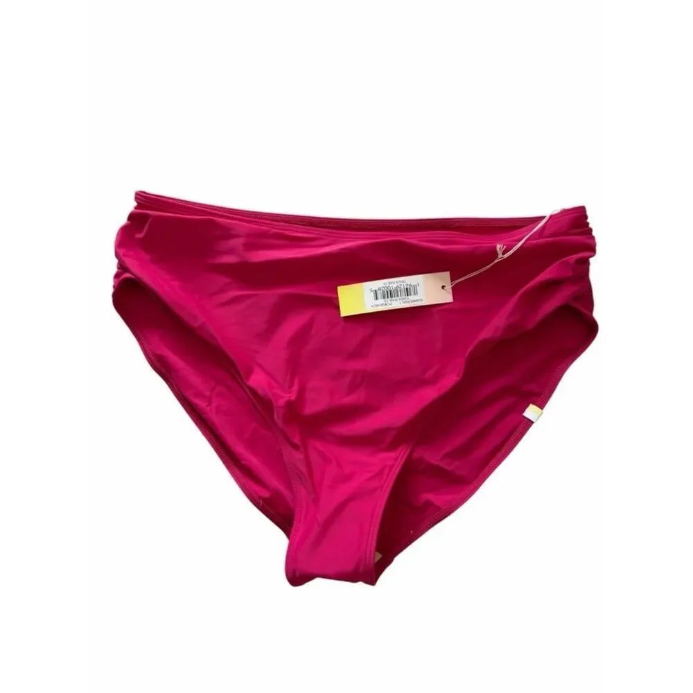 NWT Summersalt Hot Pink Ruched High Leg High Waisted Bikini Bottoms